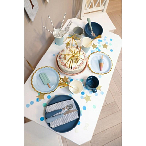 Набор столовых приборов Кам Кам Копенгаген (Cam Cam Copenhagen) "Радуга", голубой микс